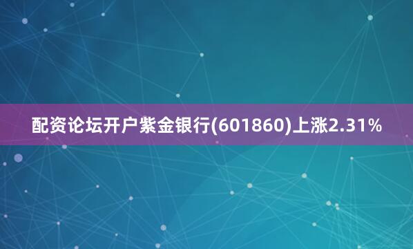 配资论坛开户紫金银行(601860)上涨2.31%